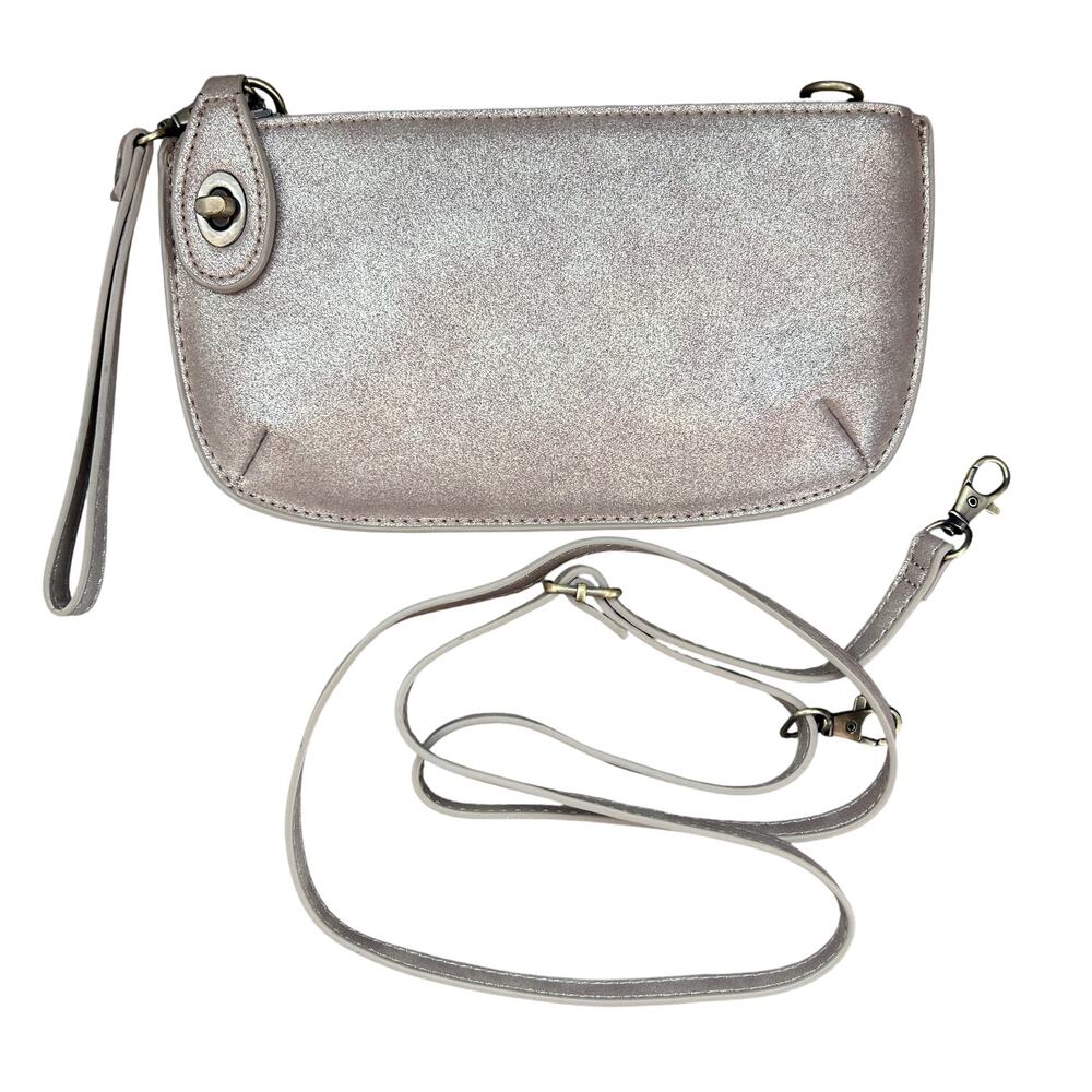 Joy Susan Gold Leather Wristlet / Crossbody Bag